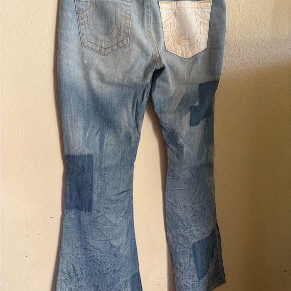 True Religion Carrie Blue Flare Patchwork Jeans - Picture 2 of 6